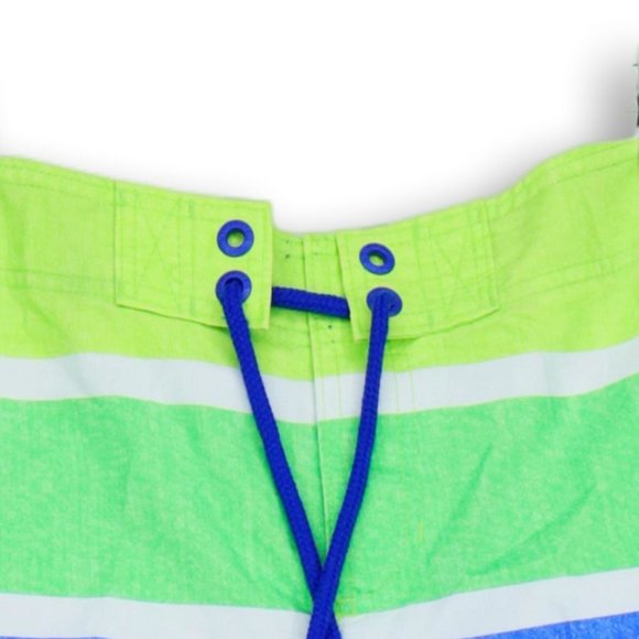 NWT HOLLISTER CALIFORNIA MEN'S BLUE, GREEN, WHITE STRIPED BOARD SHORTS SMALL - Picture 3 of 10